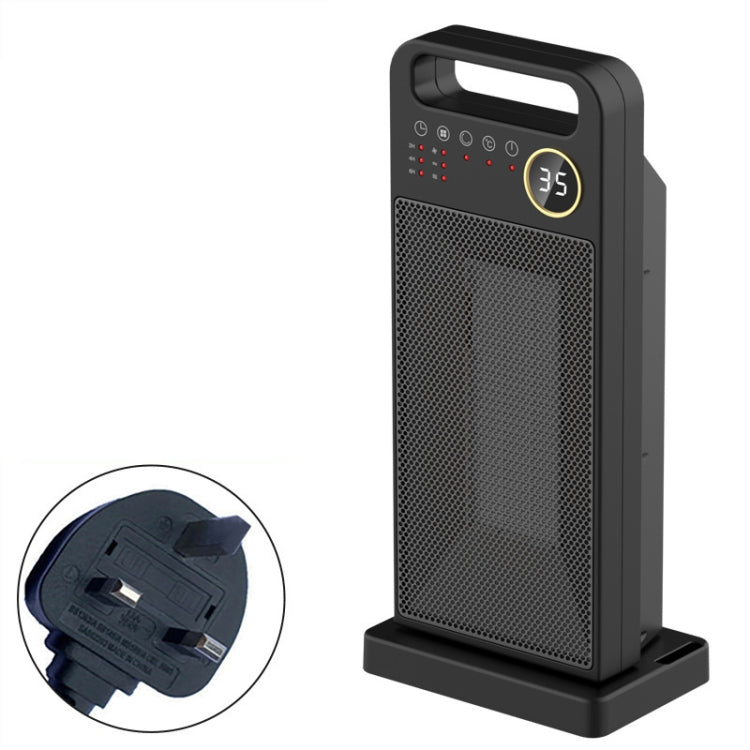 LCD Digital Display Rotary Remote Control Electric Heater PTC Ceramic Heating Heater, Spec:, EU Plug (Black), UK Plug (Black)