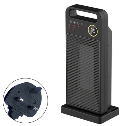 LCD Digital Display Rotary Remote Control Electric Heater PTC Ceramic Heating Heater, Spec:, EU Plug (Black), UK Plug (Black)