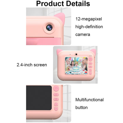 CP01 2.4 Inch HD Screen Kids Toy Thermal Printing Camera no Memory Card, Blue, Pink