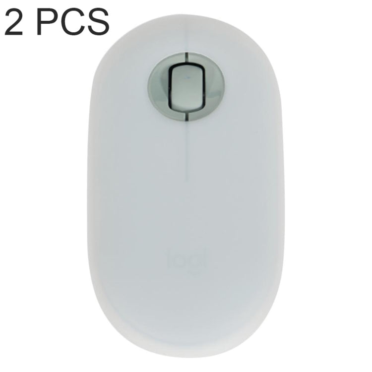 2 PCS Silicone Dustproof Wireless Mouse Protective Case For Logitech Pebble, Black, Pink, Matcha Green, Gray Blue, Transparent