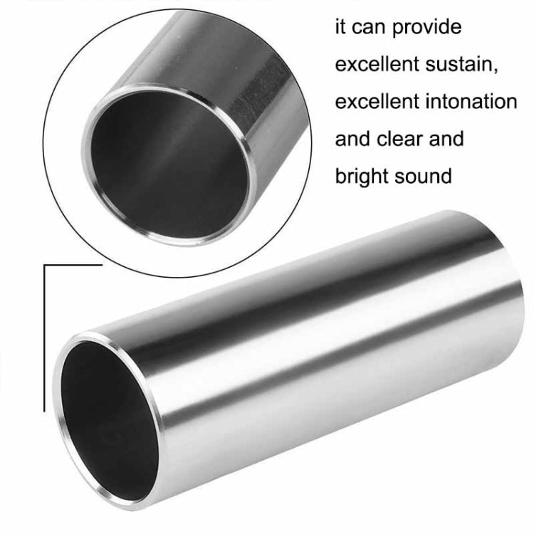 Metal Electric Guitar Glide Pipe Glass Guitar Glide Stick Finger Set, Silver+Transparent