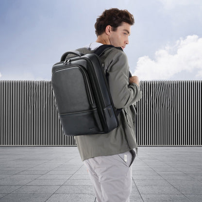 Bopai 61-70111 Cowhide Multi-compartment Waterproof Anti-theft Backpack with USB Charging Hole, 61-70111