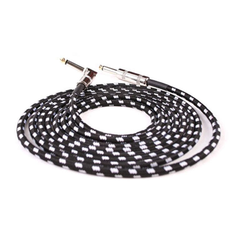 Guitar Connection Wire Folk Bass Performance Noise Reduction Elbow Audio Guitar Wire, Size:, 0.5m(Black White), 1m(Black White), 6m(Black White)