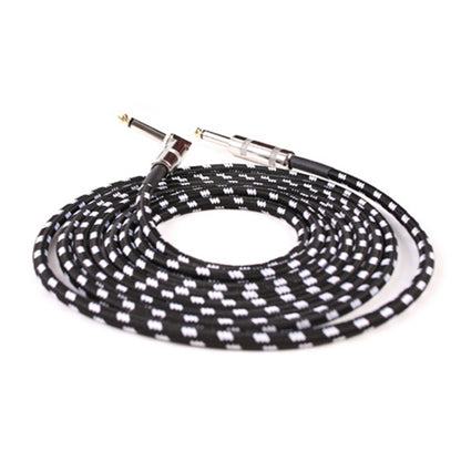Guitar Connection Wire Folk Bass Performance Noise Reduction Elbow Audio Guitar Wire, Size:, 0.5m(Black White), 1m(Black White), 6m(Black White)