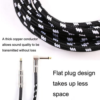Guitar Connection Wire Folk Bass Performance Noise Reduction Elbow Audio Guitar Wire, Size:, 0.5m(Black White), 1m(Black White), 6m(Black White)