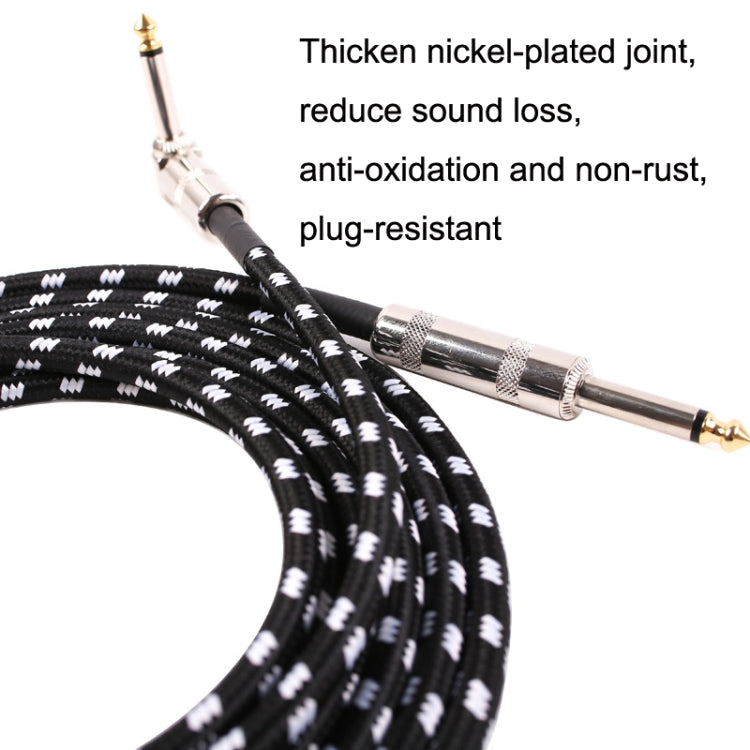 Guitar Connection Wire Folk Bass Performance Noise Reduction Elbow Audio Guitar Wire, Size:, 0.5m(Black White), 1m(Black White), 6m(Black White)