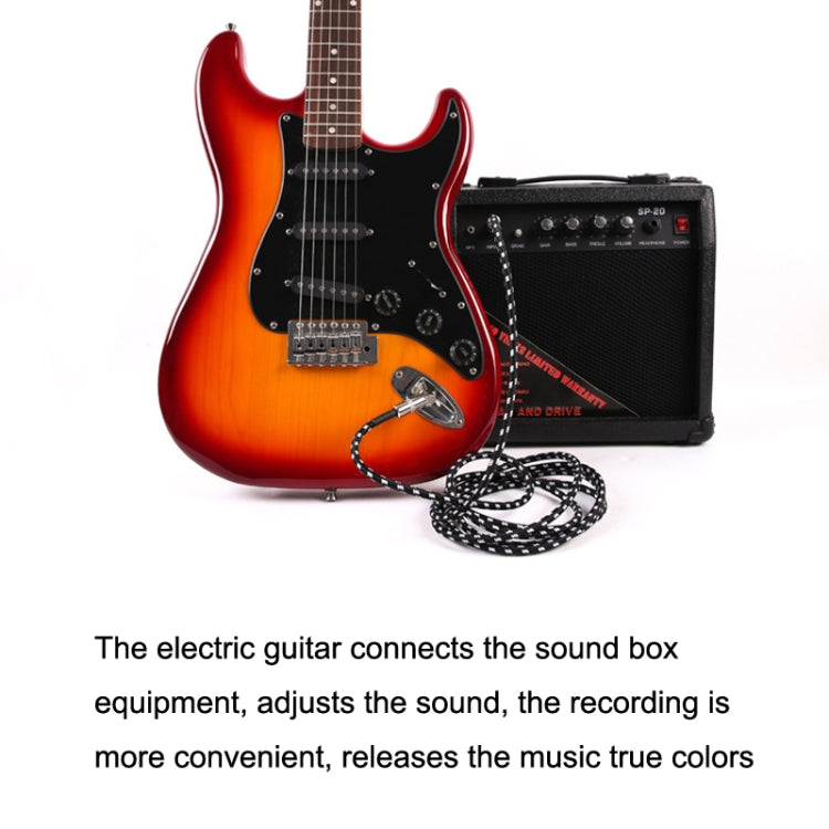 Guitar Connection Wire Folk Bass Performance Noise Reduction Elbow Audio Guitar Wire, Size:, 0.5m(Black White), 1m(Black White), 6m(Black White)