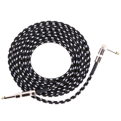 Guitar Connection Wire Folk Bass Performance Noise Reduction Elbow Audio Guitar Wire, Size:, 0.5m(Black White), 1m(Black White), 6m(Black White)