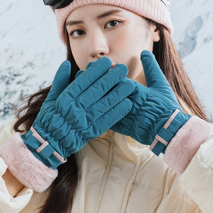 1 Pair YR205 Winter Warm Plus Fleece Mouth Driving Riding Sports Gloves, Free Code