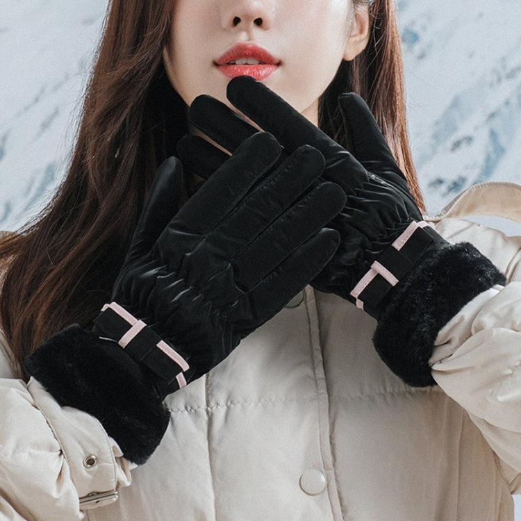 1 Pair YR205 Winter Warm Plus Fleece Mouth Driving Riding Sports Gloves, Free Code