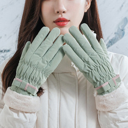 1 Pair YR205 Winter Warm Plus Fleece Mouth Driving Riding Sports Gloves, Free Code