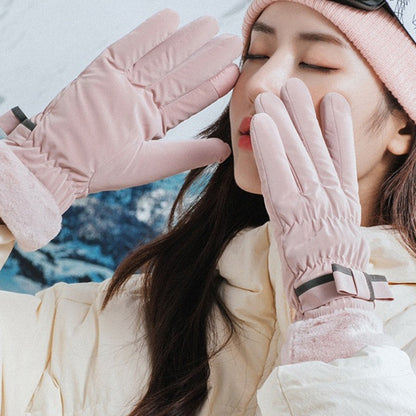 1 Pair YR205 Winter Warm Plus Fleece Mouth Driving Riding Sports Gloves, Free Code