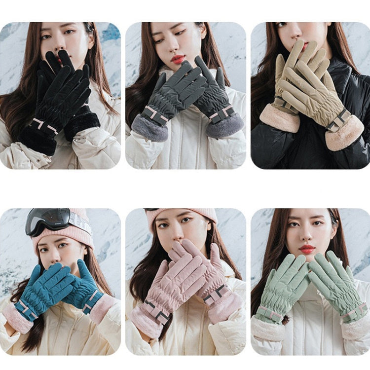 1 Pair YR205 Winter Warm Plus Fleece Mouth Driving Riding Sports Gloves, Free Code