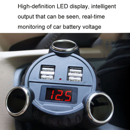 KingNeed C30 Four USB Car Charger 3 In 1 Car Cigarette Lighter, C30