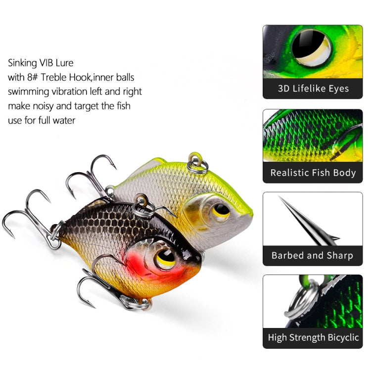 3 PCS PROBEROS DW1044 4.5cm/8.5g Lure Fake Bait Iconic Plastic VIB Hard Bait, DW1044 C, DW1044 D, DW1044 E, DW1044 F, DW1044 G, DW1044 H, DW1044 A, DW1044 B