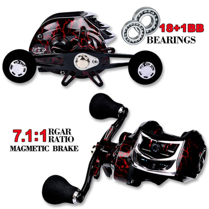 PROBEROS Metal Drop Wheel 18+1 Axis Axis Asian Fish Wheel, DW121R Right Hand, DW121L Left Hand