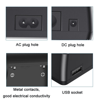 LCD Single Charger Camera Battery Charger, EU Plug