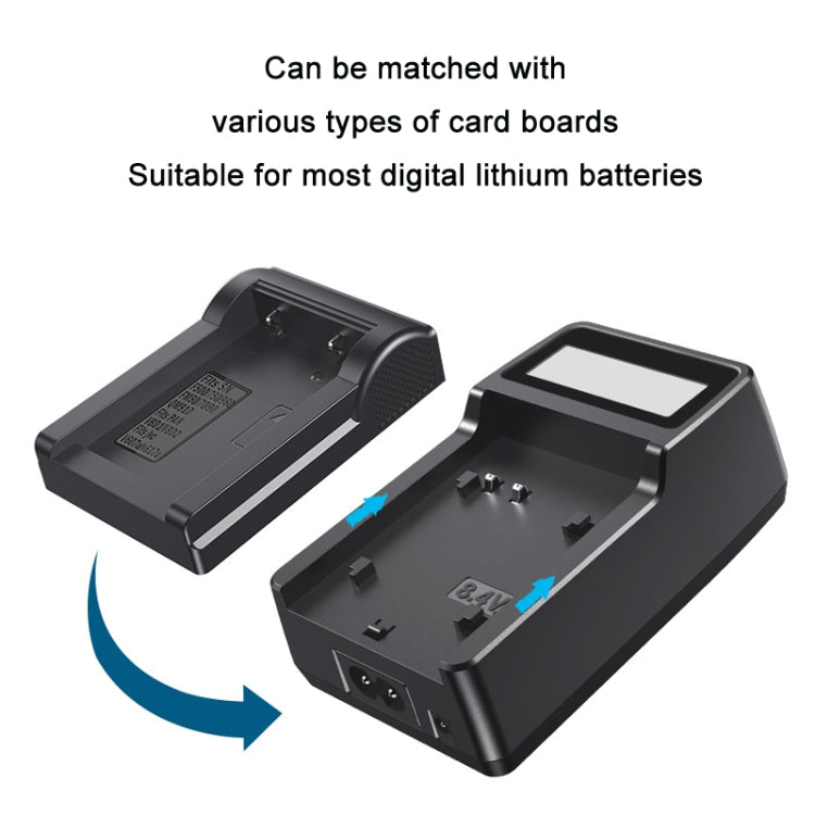 LCD Single Charger Camera Battery Charger, EU Plug