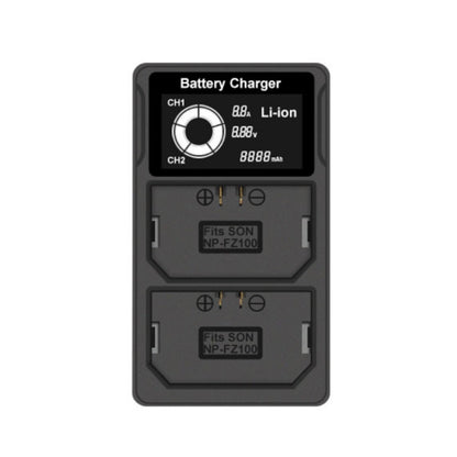 USB LCD Screen Dual Charge Camera Battery Charger