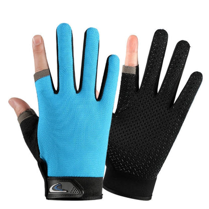1 Pair QX0008 Outdoor Sunscreen Non-Slip Exposed Two-Finger Fishing Gloves, Free Size