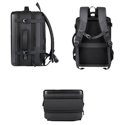 Large-capacity Waterproof Expandable Hard Shell Backpack with USB Charging Hole, 161 Light Grey, 161 Black, 161 Dark Gray, 162 Black, 162 Deep Gray, 162 Light Gray