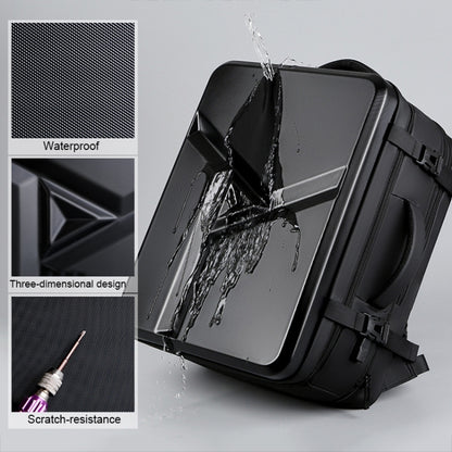 Large-capacity Waterproof Expandable Hard Shell Backpack with USB Charging Hole, 161 Light Grey, 161 Black, 161 Dark Gray, 162 Black, 162 Deep Gray, 162 Light Gray