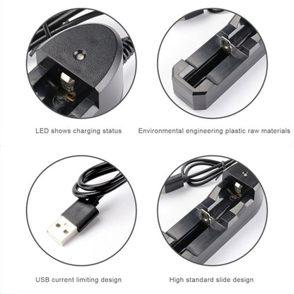 3 PCS BMAX 18650 Lithium Battery Single Slot USB Charger, Single Slot USB(Black)