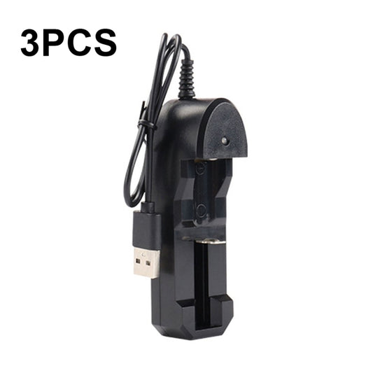 3 PCS BMAX 18650 Lithium Battery Single Slot USB Charger, Single Slot USB(Black)