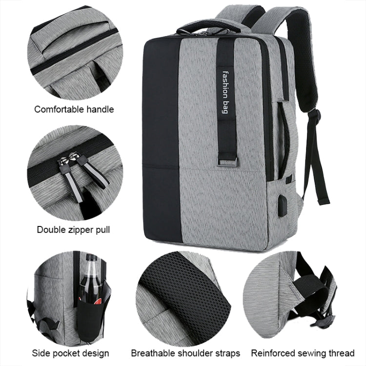 140 Large-capacity Business Commuter Laptop Backpack with USB Charging Interface, Red, Blue, Black, Grey