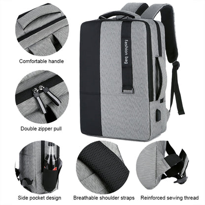 140 Large-capacity Business Commuter Laptop Backpack with USB Charging Interface, Red, Blue, Black, Grey