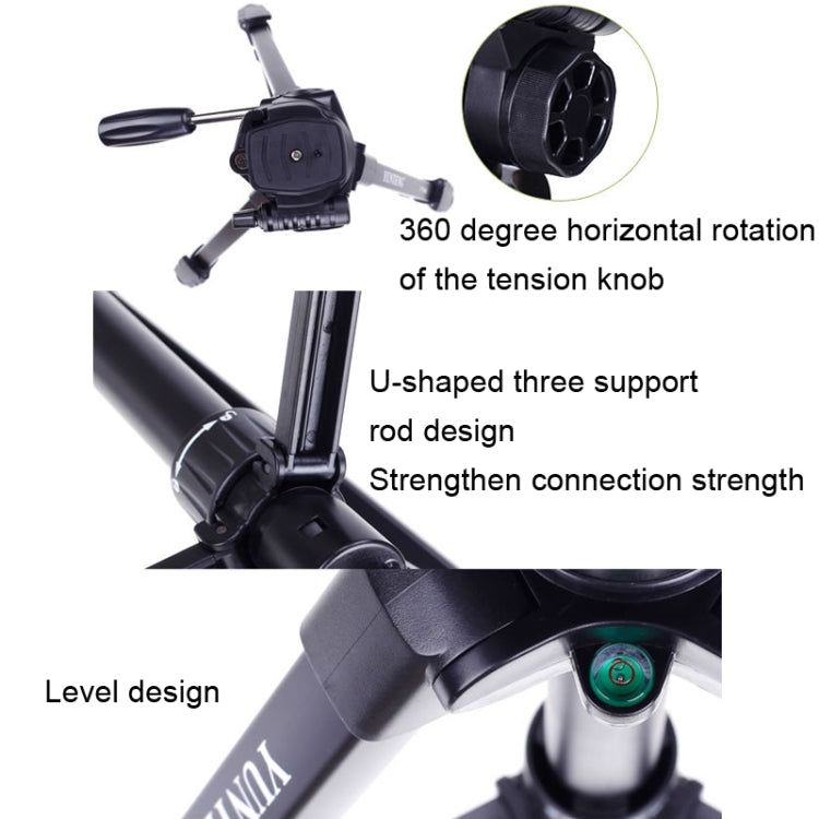YUNTENG VCT-668RM Portable SLR Camera Tripod Mobile Phone Live Broadcast Support, YUNTENG VCT-668RM