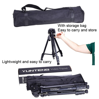 YUNTENG VCT-668RM Portable SLR Camera Tripod Mobile Phone Live Broadcast Support, YUNTENG VCT-668RM