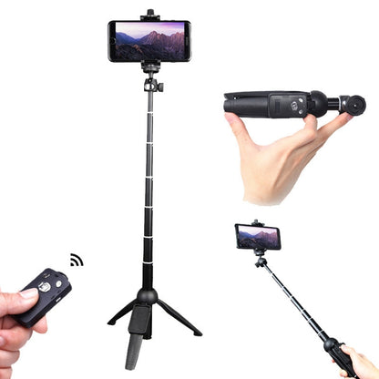 YUNTENG Mobile Phone Selfie Rod Tripod With Bluetooth Remote Control, 9928 Black, 9928N Black