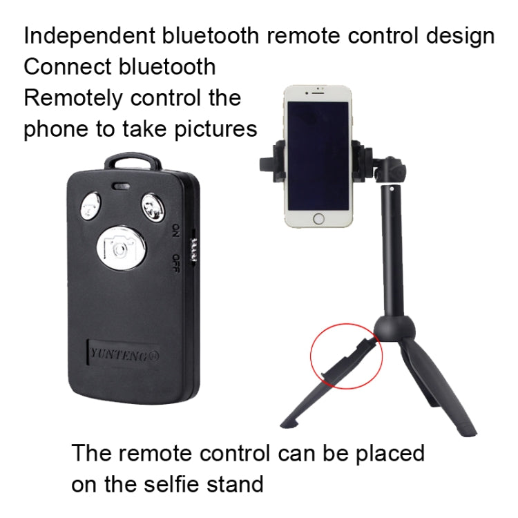 YUNTENG Mobile Phone Selfie Rod Tripod With Bluetooth Remote Control, 9928 Black, 9928N Black