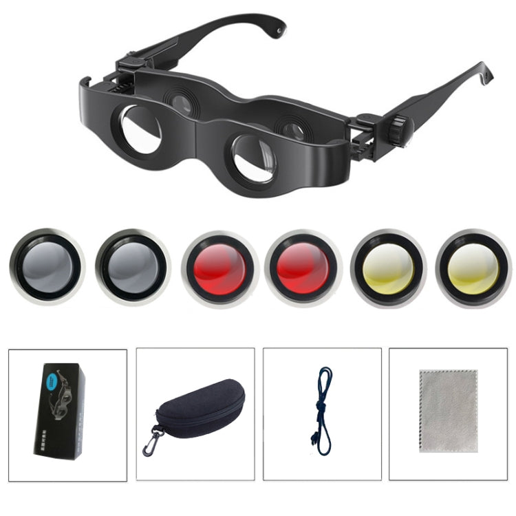 DM0125 3X Fishing Binoculars Adjustable Focus Glass Type Binoculars, Hardcover, With Grey Polarised Lens, With Yellow Polarised Lens, With Red Polarised Lens, With Grey + Yellow  Lens, With Tricolour  Lens