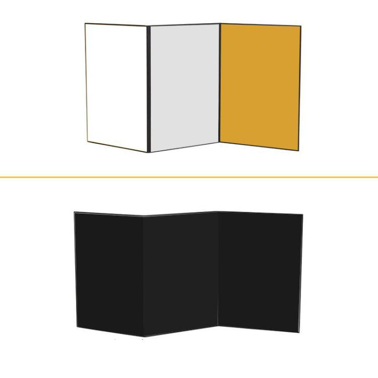 Tri-Fold Photography Cardstock Reflector Props, A3 One Side All White, A3 One Side All Black, A4 One Side All White, A4 One Side All Silver, A4 One Side All Gold