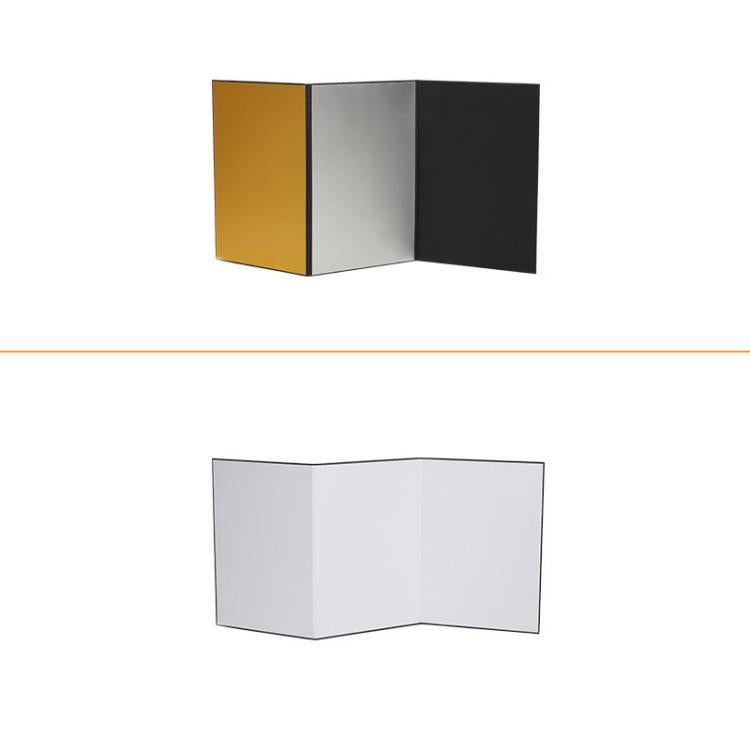 Tri-Fold Photography Cardstock Reflector Props, A3 One Side All White, A3 One Side All Black, A4 One Side All White, A4 One Side All Silver, A4 One Side All Gold
