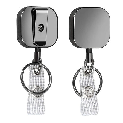4cm Plated Metal Square Expansion Rope Key Chain, 4cm Square