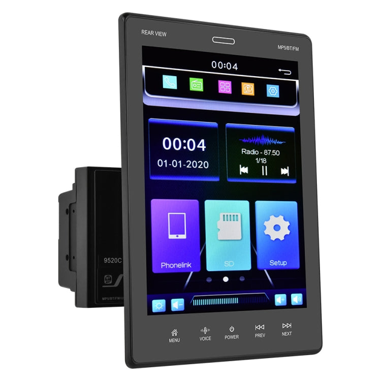 9520C Double Spindle 9.5 Inch Vertical Screen Car MP5 Player, Style:, Standard, Standard+4 Light Camera, Standard+8 Light Camera, Standard+12 Light Camera, Standard+AHD Light Camera