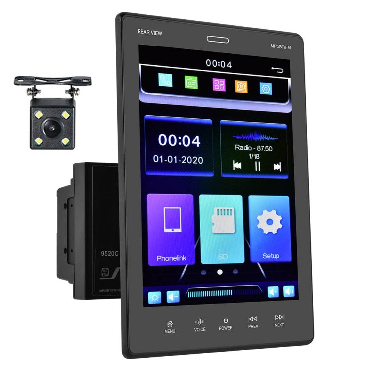 9520C Double Spindle 9.5 Inch Vertical Screen Car MP5 Player, Style:, Standard, Standard+4 Light Camera, Standard+8 Light Camera, Standard+12 Light Camera, Standard+AHD Light Camera
