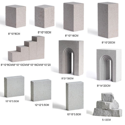 Jewelry Still Life Ornaments Geometry Photography Props, Size:, Door Hole 8x21x30 cm, Door Hole 8x14x20 cm, Square 10x15x3.5 cm, Irregular 3PCS/Set