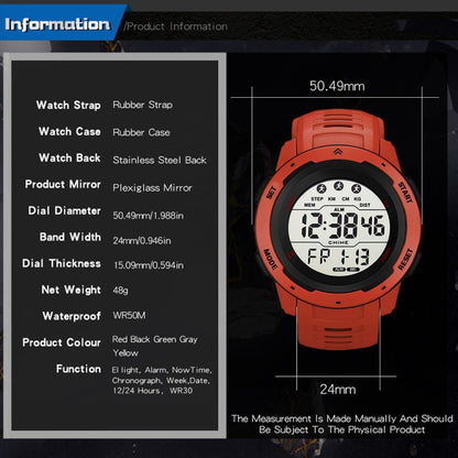 SYNOKE 9811 Luminous Large Screen Outdoor Running Student Watch