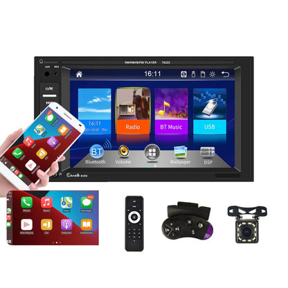 7622C 6.2 inch Dual Spindle HD Car Universal MP5 Carplay Player, Style:, Standard, Standard+4 Light Camera, Standard+8 Light Camera, Standard+12 Light Camera, Standard+AHD Camera