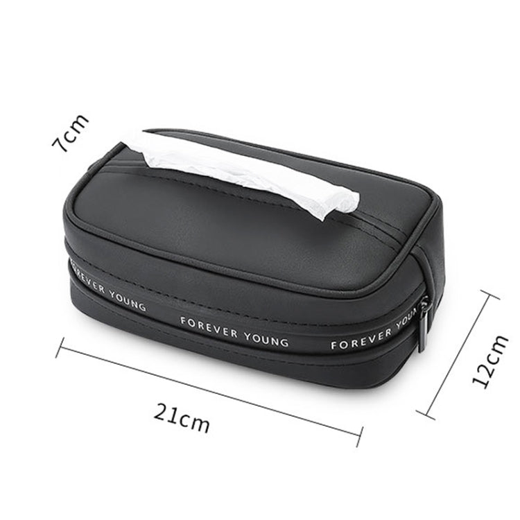 Multifunctional Car Chair Back Hanging Tissue Box, Tissue Box Black