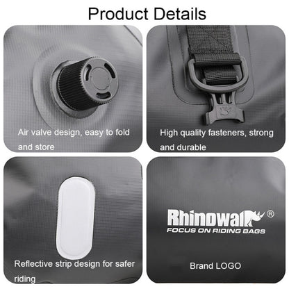 Rhinowalk MT20450 45L Large Capacity Portable Waterproof Motorcycle Tail Bag, MT20450 45L
