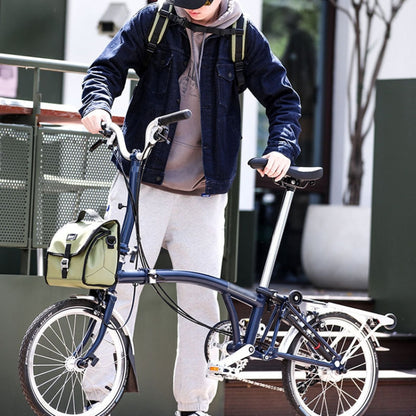 For Brompton Rhinowalk RK9107 Foldable Expansion Thermal Bicycle Bag with Rain Cover, Matt Black, Matt Green