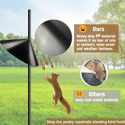 Spliced Squirrel Baffle Fence Bird Feeder Protective Cover, 12 inch With Hook, 14 inch With Hook, 18 inch With Hook, 19 inch With Hook, 12 inch