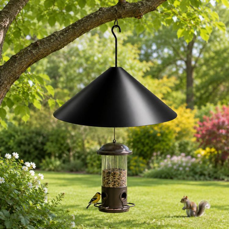 Spliced Squirrel Baffle Fence Bird Feeder Protective Cover, 12 inch With Hook, 14 inch With Hook, 18 inch With Hook, 19 inch With Hook, 12 inch