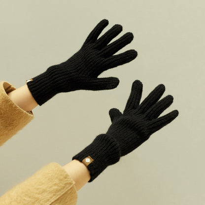 227-A0124 Wool Knit Striped Warm Touchscreen Gloves Winter Warm Cycling Gloves