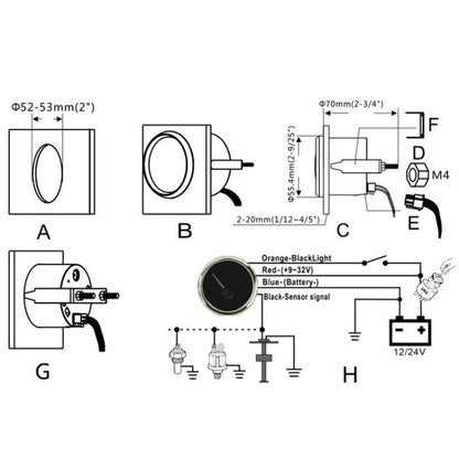 PMM2 DN52mm 12/24V 0-190Ohm Marine Balance Table Lift Table, PMM2 WS, PMM2 WG, PMM2 BG, PMM2 BN, PMM2 BS